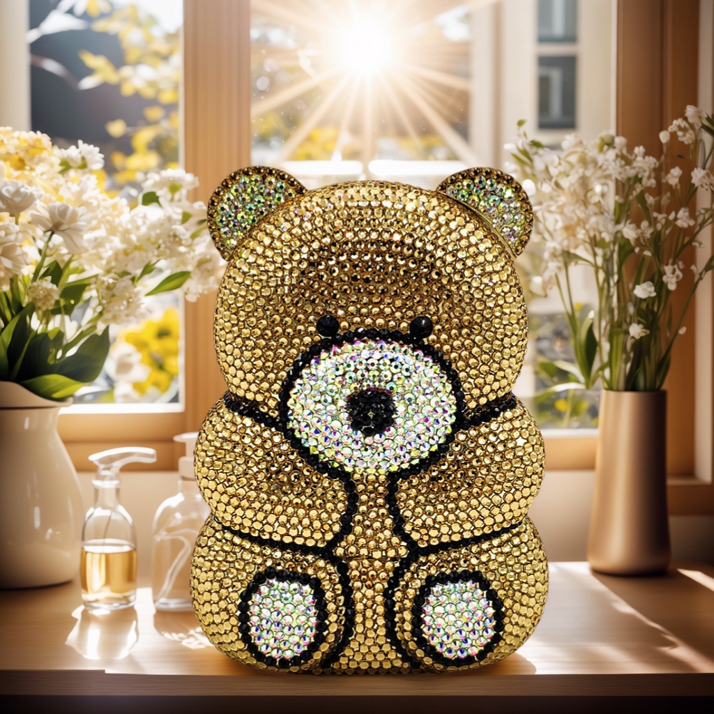 Luxury Bags Girls - Cute Bear Rhinestone Evening Bag Women