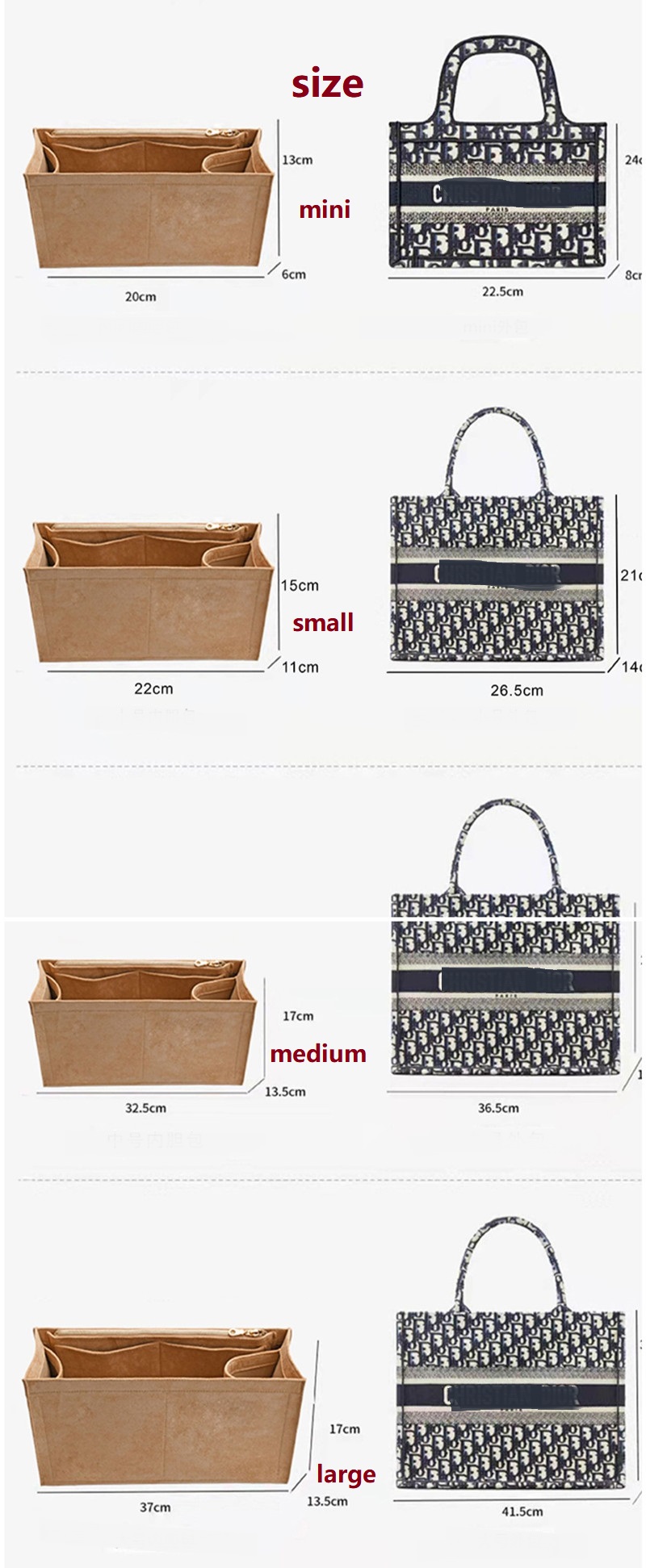 Makeup Bag For Dior Book Tote  - Luxury Bags Dior recension och pris