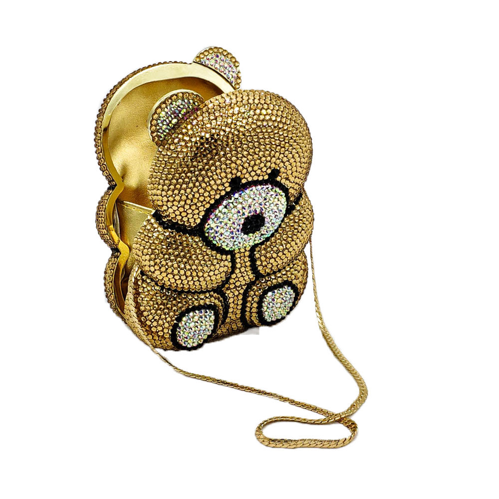 Cute Bear Rhinestone Evening B - Luxury Bags Girls recension och pris