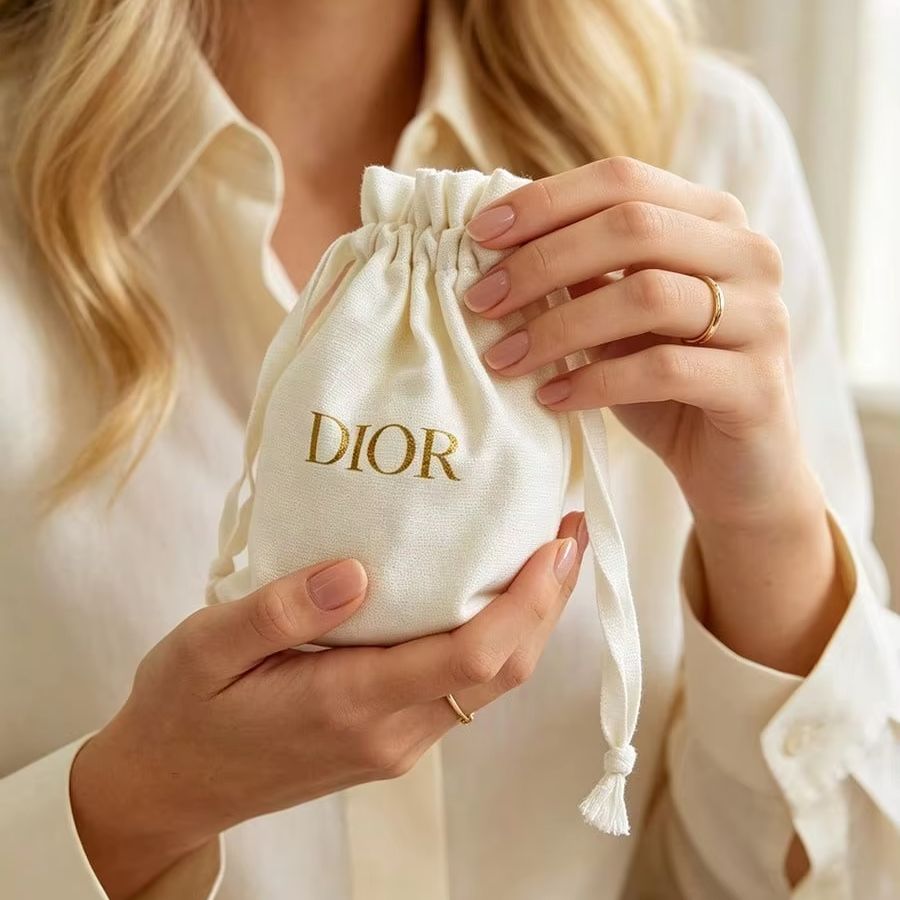 Dior Off‑White Canvas Drawstri - Luxury Bags Dior recension och pris